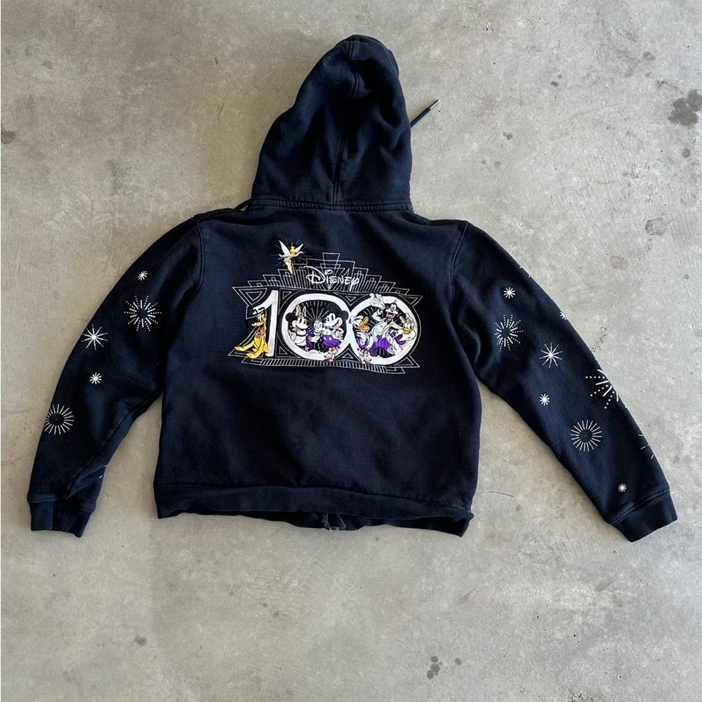 Vintage Women’s Disney black full zip up sweater 100 year anniversary
